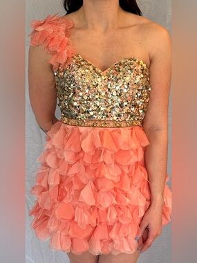 Sherri Hill Pink Sequin Dress
